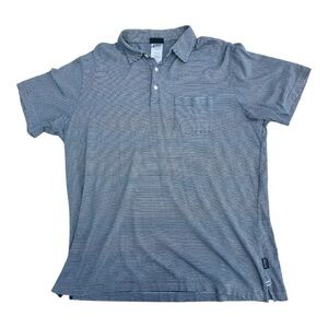 Patagonia Polo Shirt Organic Cotton Navy White Stripes Size: L